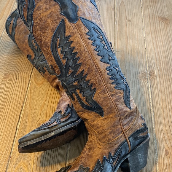 Corral Vintage Brown/Blue Tall Eagle Overlay Boots R2514 - Picture 7 of 15